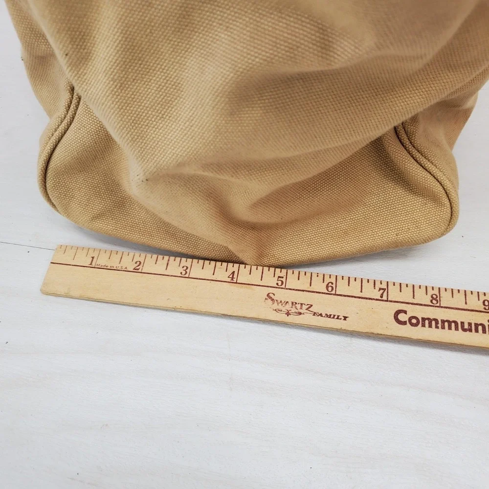Boulevard Sunday Tote Shopper Carry All Tan Canvas Red Leather Large REDS